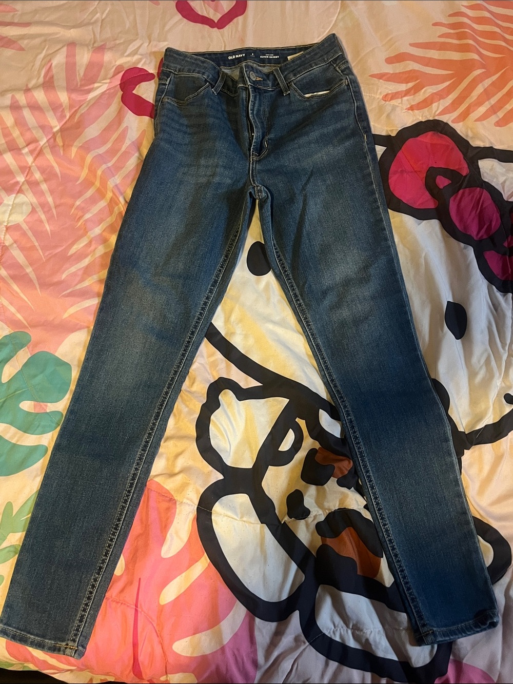 Old Navy Mid to Dark Blue Women's Super Skinny Jeans (Long)